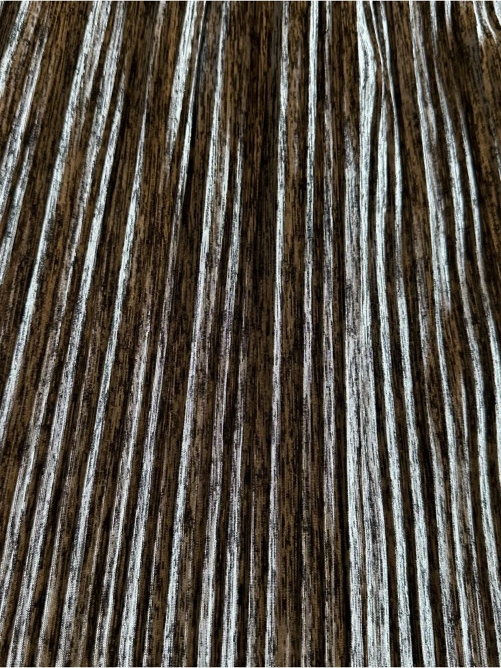 Joe B Pleated Metallic Silver and Black Midi Skirt - Picture 2 of 5